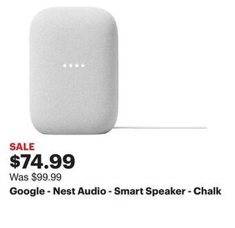Best Buy Google - nest audio - smart speaker - chalk offer