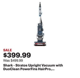 Best Buy Shark - stratos upright vacuum with duoclean powerfins hairpro, self-cleaning brushroll, odor neutralizer technology - navy offer