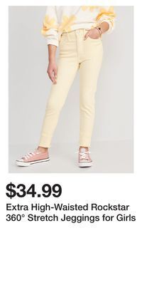 Old Navy Extra high-waisted rockstar 360° stretch jeggings for girls offer