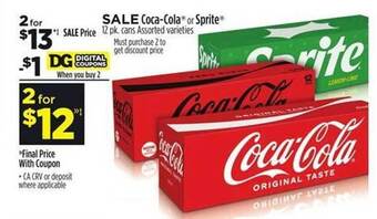 Dollar General Coca-cola or sprite offer