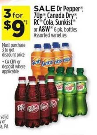 Dollar General Dr pepper, 7up, canada dry, rc cola, sunkist or a&w offer