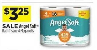 Dollar General Angel soft bath tissue 4 mega rolls offer