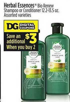 Dollar General Herbal essences bio renew shampoo or conditioner offer