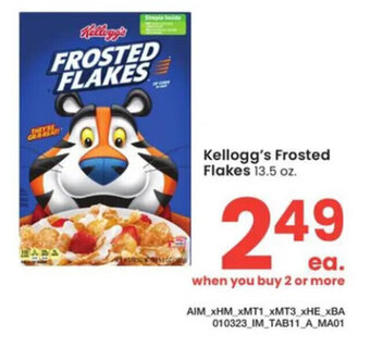 Albertsons Kellogg's Frosted Flakes 13.5 oz. offer