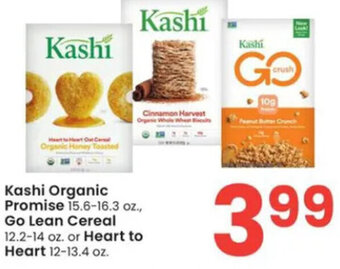 Albertsons Kashi Organic Promise 15.6-16.3 oz. Go Lean Cereal 12.2-14 oz. or Heart to Heart 12-13.4 oz. offer