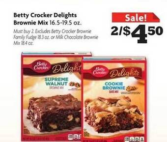 Family Dollar Betty crocker delights brownie mix offer
