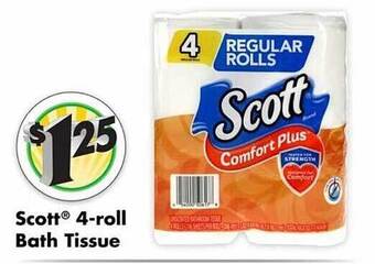 Dollar Tree Scott 4-roll bath tissue offer