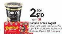 Tops Dannon greek yogurt offer
