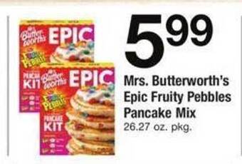 ACME Mrs. butterworth's epic fruity pebbles pancake mix offer