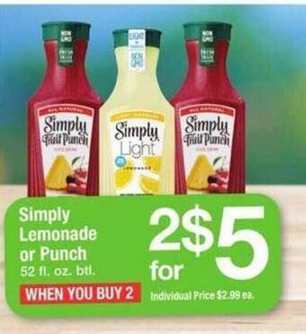 ACME Simply lemonade or punch offer