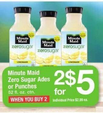 ACME Minute maid zero sugar ades or punches offer
