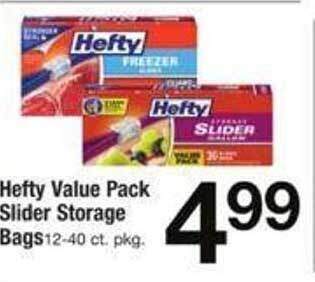 ACME Hefty value pack slider storage bags offer