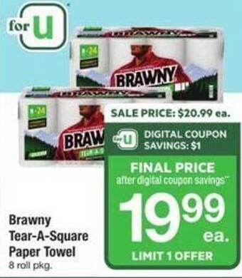 ACME Brawny tear-a-square paper towel offer