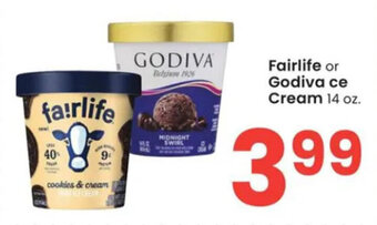 Albertsons Fairlife or Godiva ce Cream 14 oz. offer
