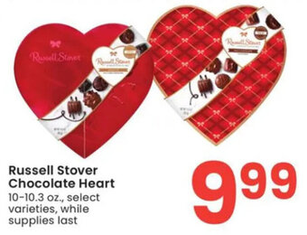 Albertsons Russell Stover Chocolate Heart 10-10.3 oz. offer