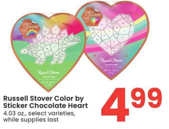 Albertsons Russell Stover Color by Sticker Chocolate Heart 4.03 oz. offer