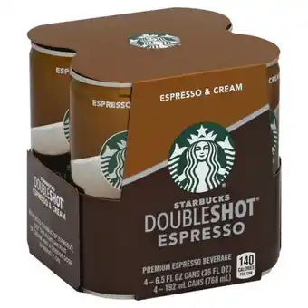 Raley's Starbucks premium beverage, espresso and cream 4-6.5 oz offer