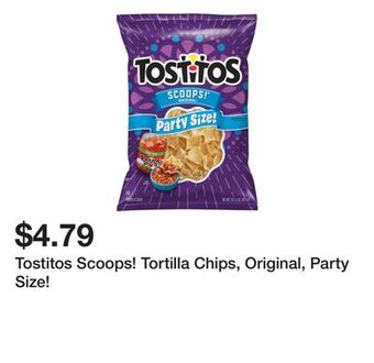 Wegmans Tostitos scoops! tortilla chips, original, party size! offer