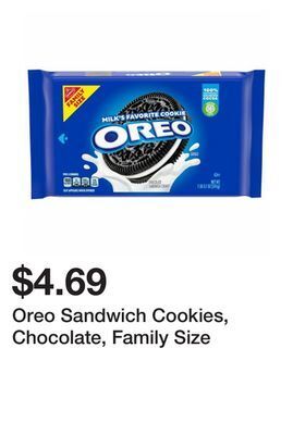 Wegmans Oreo sandwich cookies, chocolate, family size offer