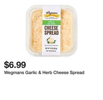 Wegmans Wegmans garlic & herb cheese spread offer