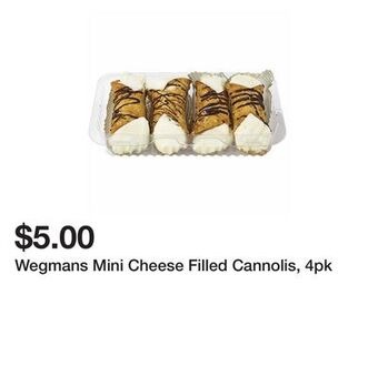 Wegmans Wegmans mini cheese filled cannolis, 4pk offer