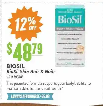 Biosil skin hair & nails 120 vcap