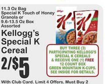 Key Food Kellogg's special k cereal offer