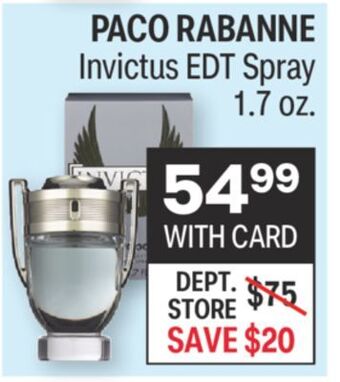CVS Paco rabanne invictus edt spray 1.7 oz. offer