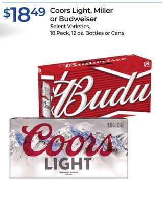Rite Aid Coors light, miller or budweiser offer