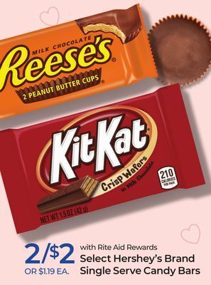 Rite Aid Select hershey's brand single serve candy bars offer