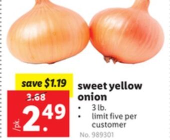 Lidl Sweet yellow onion offer