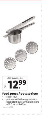 Lidl Food press/potato ricer offer