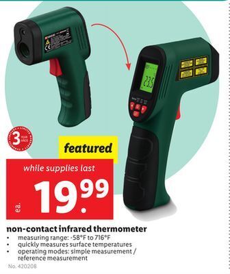 Lidl Non-contact infrared thermometer offer