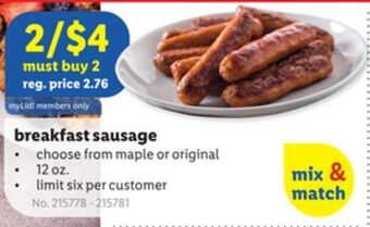 Lidl Breakfast sausage offer