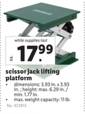 Lidl Scissor jack lifting platform offer