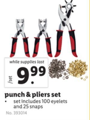 Lidl Punch & pliers set offer