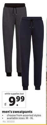 Lidl Men's sweatpants offer