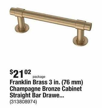 The Home Depot Franklin brass champagne bronze cabinet straight bar offer