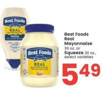 Albertsons Best Foods Real Mayonnaise 30 oz. or Squeeze 20 oz. offer