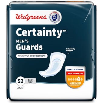 Walgreens Incontinence guards for men, maximum absorbency offer