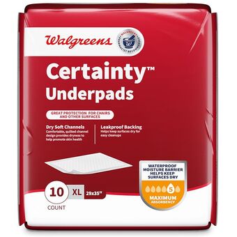 Walgreens Underpads for incontinence, day & night protection, maximum absorbency extra large offer