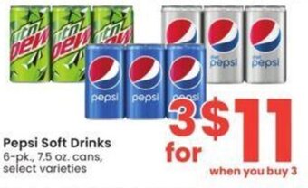 Albertsons Pepsi Soft Drinks 6-pk., 7.5 oz. cans offer