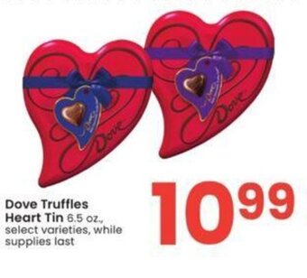 Albertsons Dove Truffles Heart Tin 6.5 oz. offer