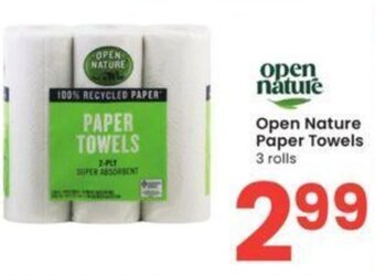 Albertsons Open Nature Paper Towels 3 rolls offer