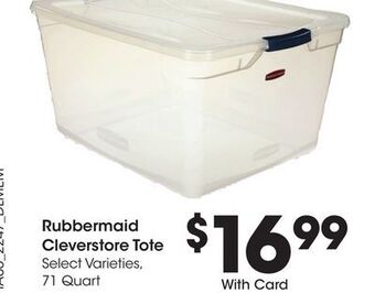 Kroger Rubbermaid cleverstore tote offer