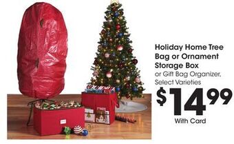 Kroger Holiday home tree bag or ornament storage box offer