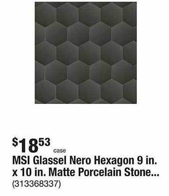 The Home Depot Msi glassel nero hexagon matte porcelain stone offer