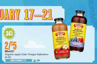 Natural Grocers Bragg organic apple cider vinegar refreshers 16 oz. offer