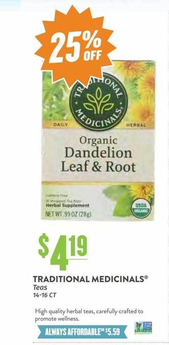 Natural Grocers Traditional medicinals teas offer