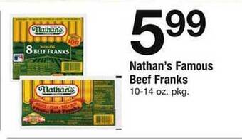 Safeway Nathan's famous beef franks offer